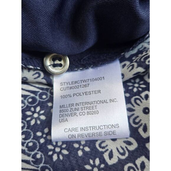 Cruel Womens Size Small Blue/White Floral Hi-Low Blouson Blouse - Picture 3 of 5